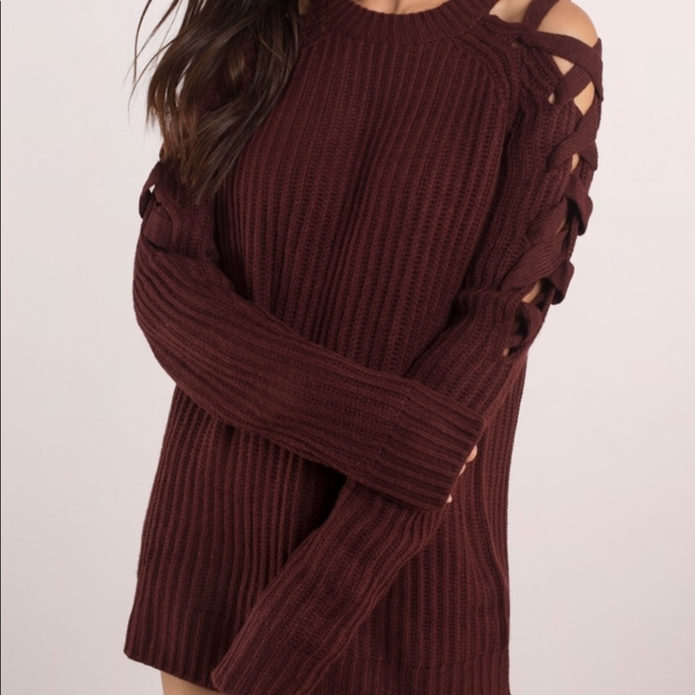 Tobi Lace Up Sweater Dress - NWT - Picture 2 of 5